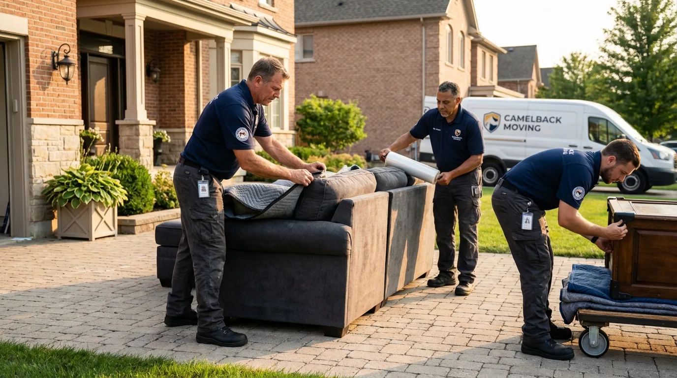 Large estate moving crew wrapping furniture in Grayson, KY